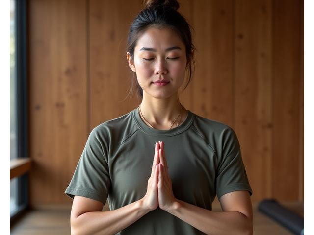 瞑想するトレーナー、またはクライアントを指導するトレーナー